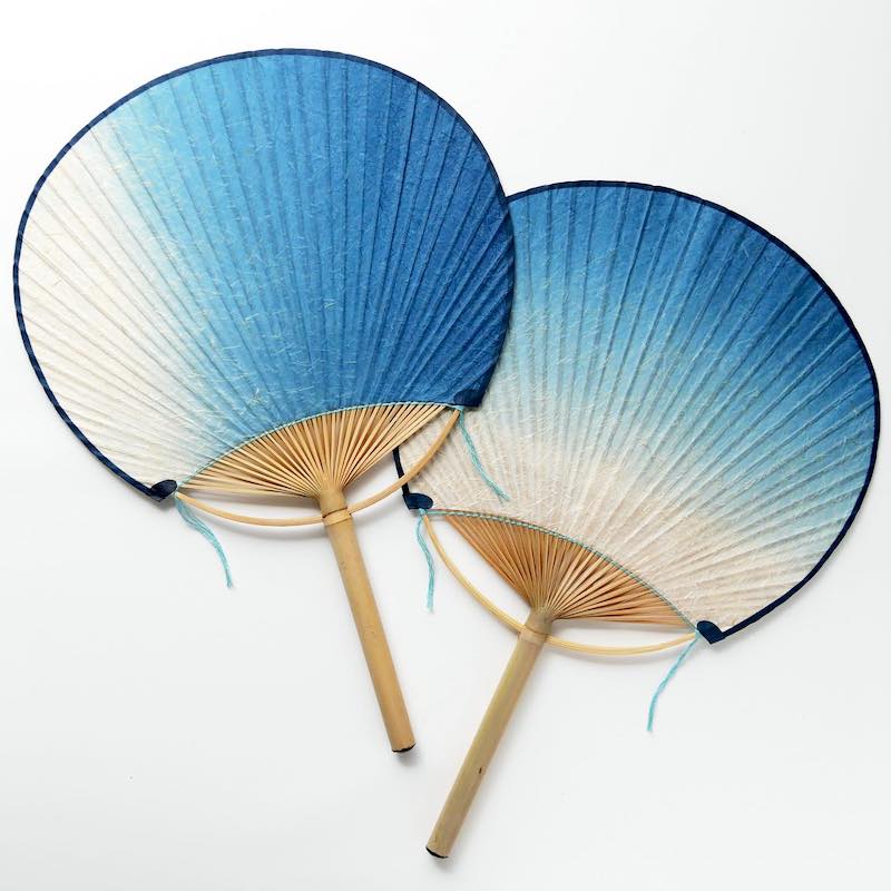 Hand Dyed Indigo "Uchiwa" Fans (2 styles)