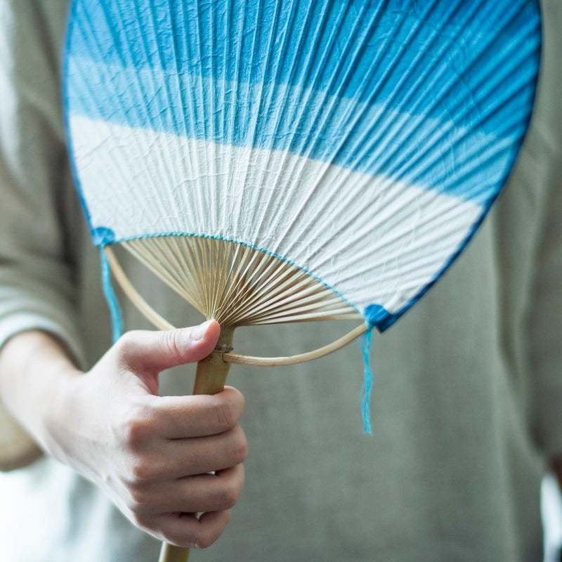 Hand Dyed Indigo "Uchiwa" Fans (2 styles)