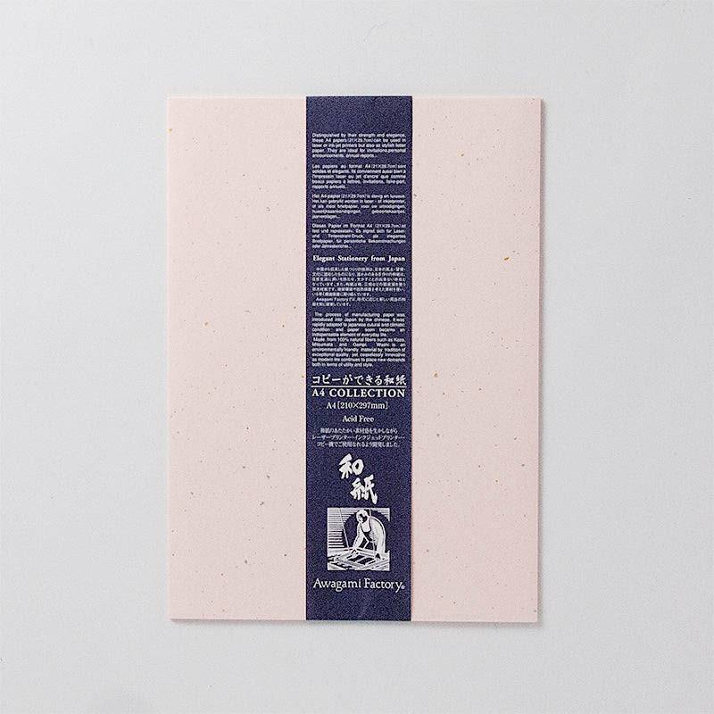 A4 Washi Paper Pack - Pink with Gold & Silver Inclusions (20 sheets) - awagami factory