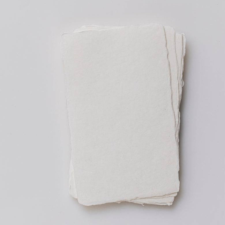 Handmade Tesuki Art Cards - Thick White (Set of 5) - awagami factory