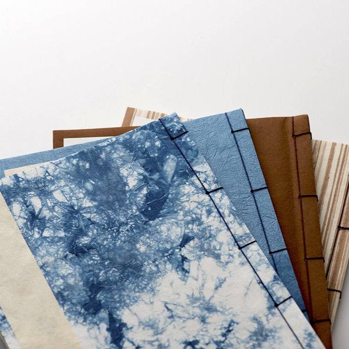 Wacho Hand-dyed Persimmon Notebook - Crinkle Texture - awagami factory