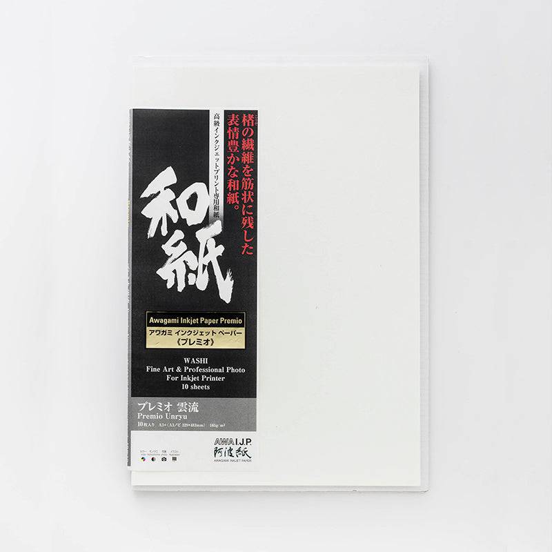 Premio Unryu 165gsm White (Swirling Fibers) - awagami factory