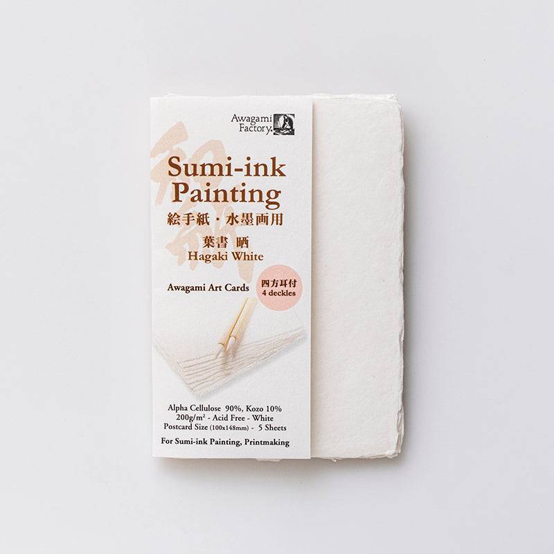 Handmade Tesuki Art Cards - Thick White (Set of 5) - awagami factory
