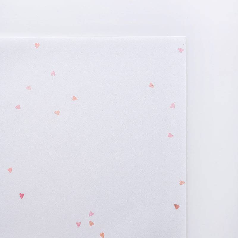A4 Washi Paper Pack - Heart Inclusions (20 sheets) - awagami factory