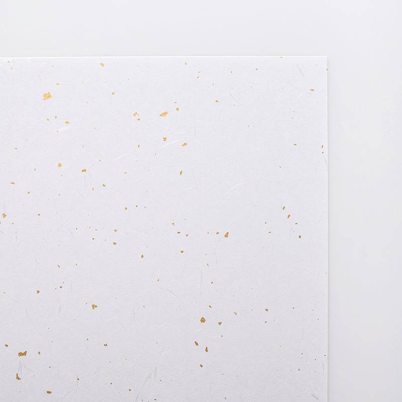 A4 Washi Paper Pack - Fiber, Gold & Silver Inclusions (10 sheets) - awagami factory