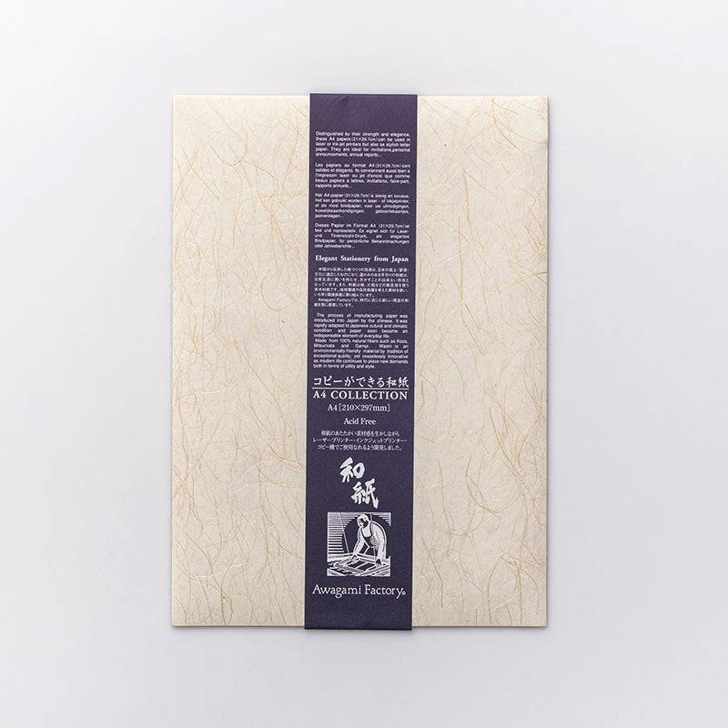 A4 Washi Paper Pack- Ogura Hemp Fibers (10 sheets) - awagami factory