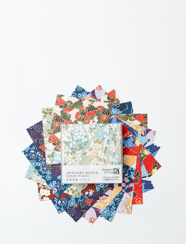 * NEW Mixed Yuzen Paper Block -150 sheets (8.5x8.5cm)