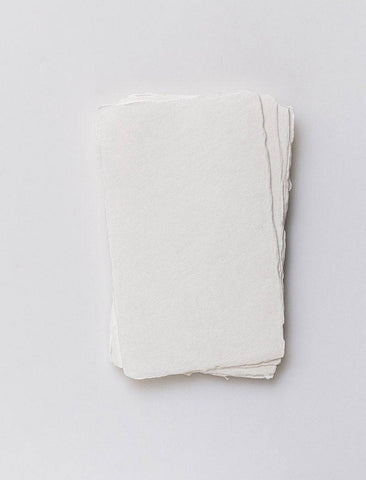 Handmade Tesuki Art Cards - Thick White (Set of 5) - awagami factory