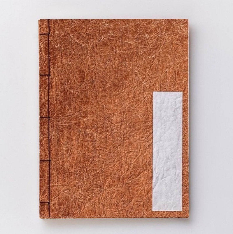 Wacho Hand-dyed Persimmon Notebook - Crinkle Texture - awagami factory