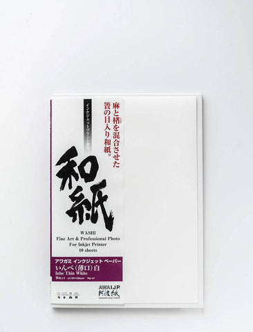 Inbe Thin 70gsm White (Hemp + Kozo) - awagami factory
