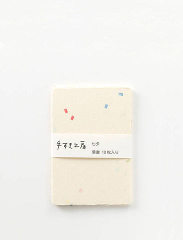 Handmade Thick Postcards - Tanabata Confetti (Set of 10) - awagami factory
