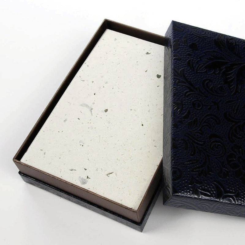 'Urushi' Paper Boxes w/ Mixed Washi (Floral & Basketweave) - awagami factory